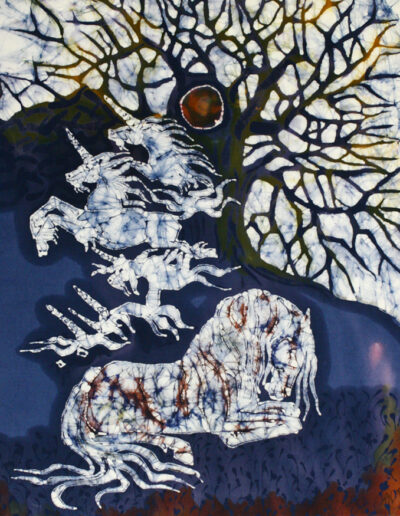 Horse Dreams of Unicorns Below Tree