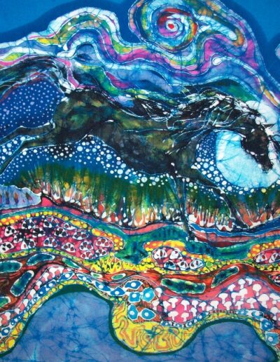 Horse Born of Moon Energy | Batik by Carol Law Conklin