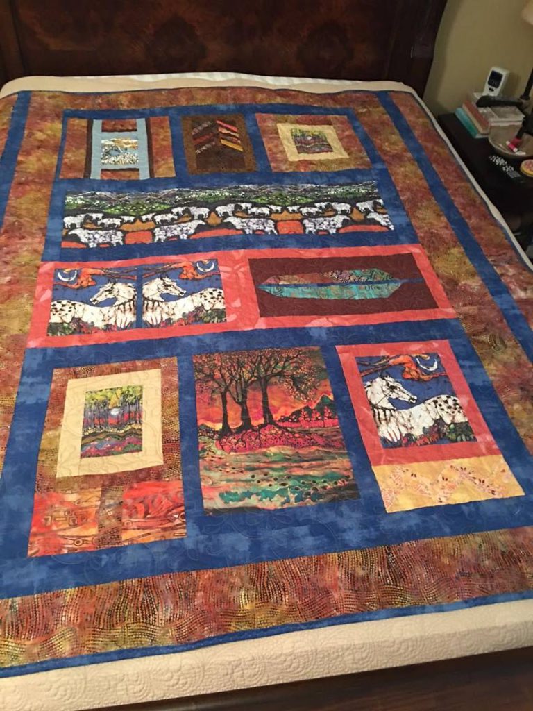 Nancy Patterson's quilt featuring my batik artwork